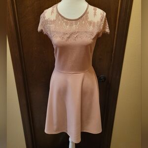 Lipsy London Pink Blush Lace Dress NWT